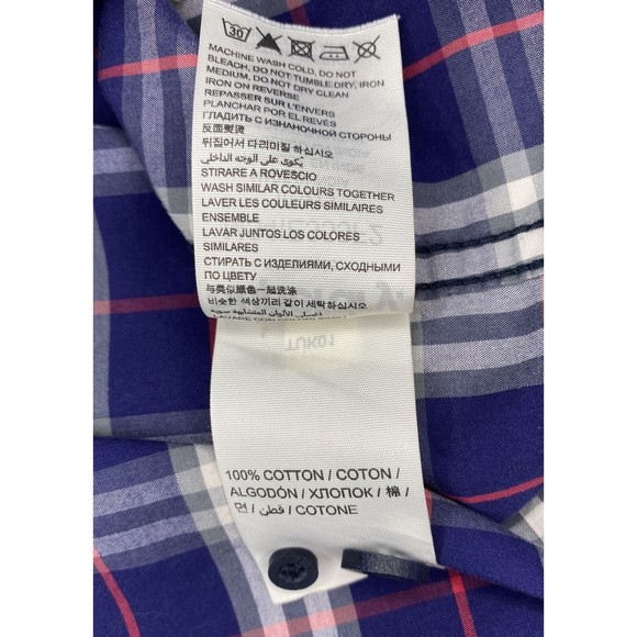 Superdry Men’s New Wash Basket Plaid Long Sleeve Button Down Shirt Blue Pink Med - Picture 6 of 9